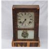 Image 2 : Antique Mantle Clock with Hand Painted Glass Front