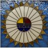 Image 2 : Framed Native American Sun God Stained Glass Art