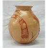 Image 2 : Mata Ortiz Red on Tan Geometric Jar by M. M. Tena