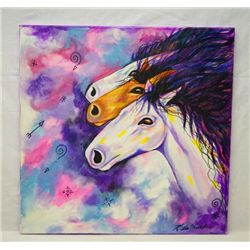 2015 Original Acrylic Wild Horses by Kills Thunder