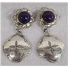 Image 1 : Navajo Sterling Sugilite Earrings by Jerry Cowboy