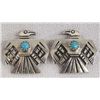 Image 1 : Navajo Sterling Turquoise Thunderbird Earrings