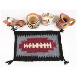 Native American Pueblo Pottery and Mini Weaving