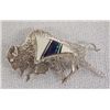 Image 1 : Navajo Sterling Inlay Buffalo Pin Pendant