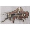 Image 2 : Navajo Sterling Inlay Buffalo Pin Pendant