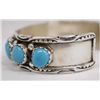 Image 2 : Navajo Sterling Turquoise Bracelet by T. Singer