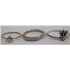Image 2 : 6 Zuni Sterling Silver Rings, Multi-Stone