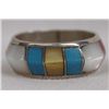 Image 1 : Zuni Sterling Silver Channel Inlay Ring, Size 8.5