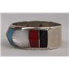 Image 2 : Zuni Sterling Silver Channel Inlay Ring, Size 8.5