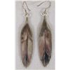 Image 2 : Navajo Sterling Turquoise Feather Dangle Earrings