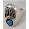 Image 1 : Navajo Sterling Turquoise Bear Paw Ring, Size 13