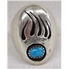 Image 2 : Navajo Sterling Turquoise Bear Paw Ring, Size 13