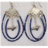 Image 2 : Custom Made Silver Lapis and Opal Earrings by Mann
