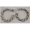 Image 1 : Navajo Solid Silver and 14K Hoop Earrings