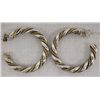 Image 2 : Navajo Solid Silver and 14K Hoop Earrings
