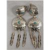 Image 1 : Navajo Sterling Turquoise Concho Clip-On Earrings