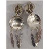 Image 2 : Navajo Sterling Turquoise Concho Clip-On Earrings