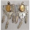 Image 1 : Navajo Sterling Gold Lip Shell Clip On Earrings