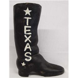 Cast Iron Texas Cowboy Boot Doorstop