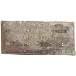 Cast Iron Taber Pump Company Sign