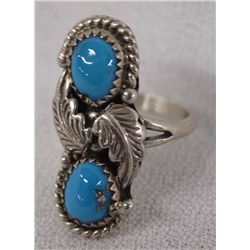 Navajo Sterling Turquoise Ring, Size 8.25