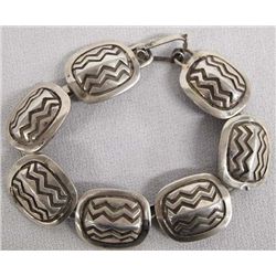 Navajo Heavy Sterling Silver Link Bracelet