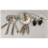 Image 2 : 5 Pr Navajo & Zuni Sterling Earrings, Multi-Stone
