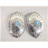 Image 1 : Navajo Sterling Silver Turquoise Concho Earrings