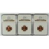 Image 1 : LOT OF ( 3 ) 1950-S LINCOLN CENTS, NGC MS-66 RED