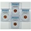 Image 1 : LOT OF ( 4 ) 1957-D LINCOLN CENTS, PCGS MS-66 RED