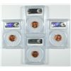 Image 2 : LOT OF ( 4 ) 1957-D LINCOLN CENTS, PCGS MS-66 RED