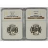 Image 1 : LOT OF ( 2 ) 1960-D WASHINGTON QUARTERS, NGC MS-65