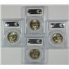 Image 2 : LOT OF ( 4 ) 1954 FRANKLIN HALF DOLLARS, PCGS MS-63