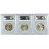 Image 2 : LOT OF ( 3 ) 1955 FRANKLIN HALF DOLLARS, PCGS MS-64