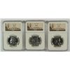 Image 1 : LOT OF ( 3 ) 1960 FRANKLIN HALF DOLLARS, NGC PROOF-66