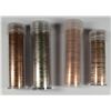 Image 1 : 4 - ROLL COLLECTORS LOT; 1945 & '59 LINCOLN ROLLS, 1972 NICKEL ROLL, DIME ROLL