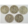 Image 1 : (5) 1921-S WALKING LIBERTY HALF DOLLARS