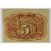 Image 2 : 1863 FIVE CENT US FRACTIOANL CURRENCY XF