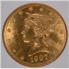 Image 2 : 1907 $10 GOLD LIBERTY NNC MS64