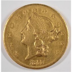 1857-S $20 GOLD LIBERTY TYPE 1 AU-58