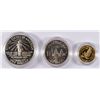 Image 2 : 1986 3 PIECE STATUE OF LIBERTY  Pf COMMEM SET: 50-CENT, SILVER DOLLAR $5.00 GOLD