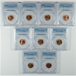 LOT OF ( 9 ) 1953-S LINCOLN CENTS, PCGS MS-66 RED