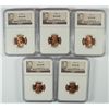 Image 1 : ( 5 ) 1944 LINCOLN CENTS, NGC MS-66 RED GEMS!