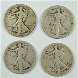 (4) 1919 WALKING LIBERTY HALF DOLLARS
