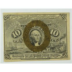 1863 TEN CENT US FRACTIONAL NOTE AU