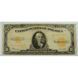 1922 $10 US GOLD CERTIFICATE