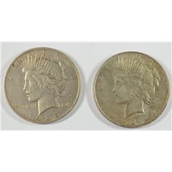 PEACE DOLLARS: 1927-D XF/AU AND 1935-S VF/XF