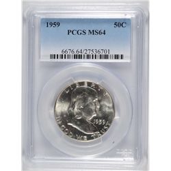 1959 FRANKLIN HALF DOLLAR, PCGS MS-64