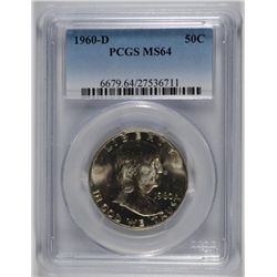 1960-D FRANKLIN HALF DOLLAR, PCGS MS-64