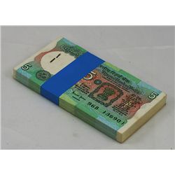 India Bundle of 100 Five Rupee Banknotes